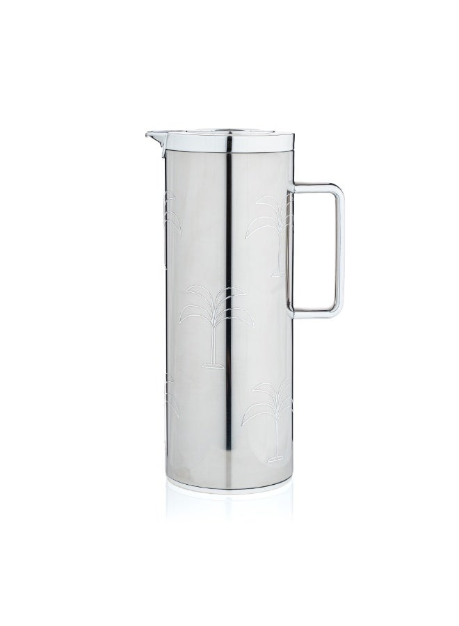 بلندز ترمس شاي و قهوة فضي بنقش النخلة 1 لتر - Image 1